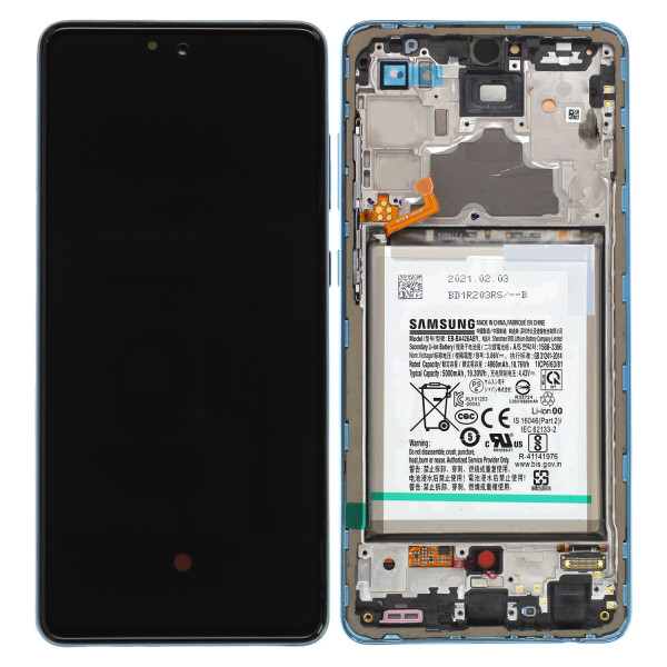 LCD-Kompletteinheit inkl. Batterij voor Samsung Galaxy A72 A725F, blau