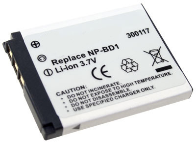 Batterij als Sony NP-BD1/ NP-FD1 voor Cybershot DSC G2, G3, T2, T2/B, T2/G, T2/L, T2/P, T2/W, T200
