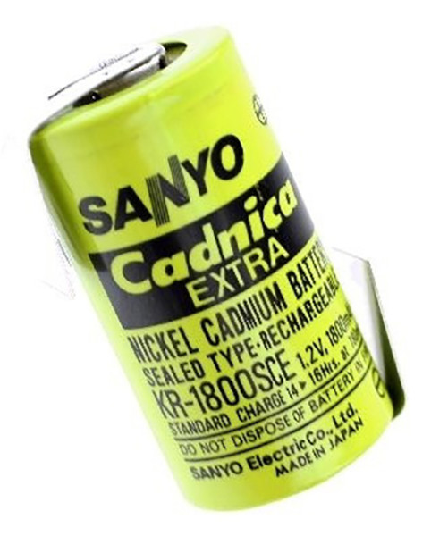 Batterij mit Lötfahne Baby, C, KR-CH, Ni-Cd, 2500 mAh, Sanyo
