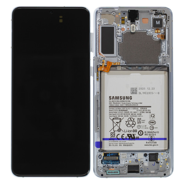 LCD Display inkl. Batterij voor Samsung Galaxy S21+ G996B/DS, Phantom Silver