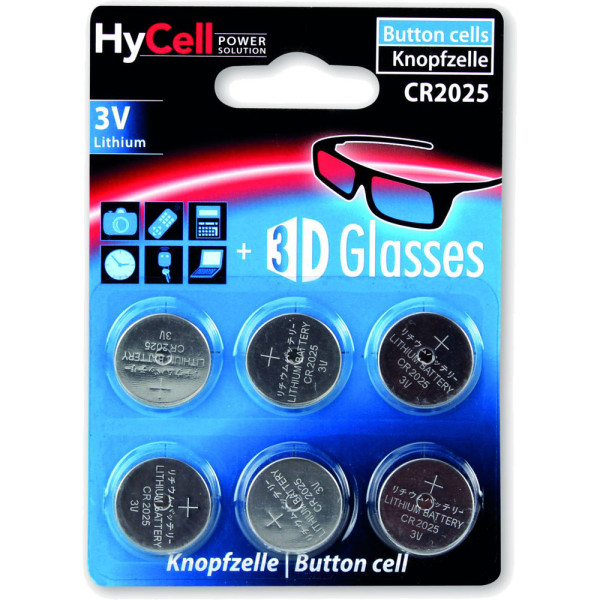 Ansmann HyCell CR2025 Knopfzellen 6 Stück, als CR2025, DL2025, ECR2025, 3V, 165mAh, Lithium