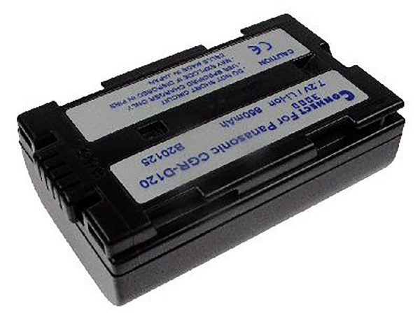 Batterij als Panasonic CGR-D120 / 815, anthrazit voor AG DV10DC, DVC15, DVC30, DVC32, DVC60