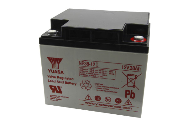 Blei-Batterij Yuasa NP38-12 I, mit VDS-Zulassung, M5 Schraubanschluss, 12 V, 38 Ah