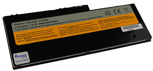 Batterij voor Lenovo Ideapad U350, als 57Y6265, L09X4P01, 2400mAh