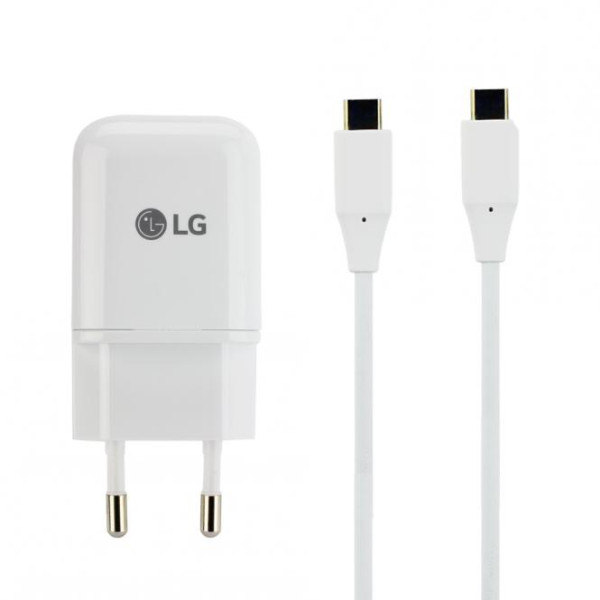 Schnell-Ladegerät Original LG MCS-N04ER mit USB Typ-C Ausgang, inkl. doppel USB Typ-C Kabel