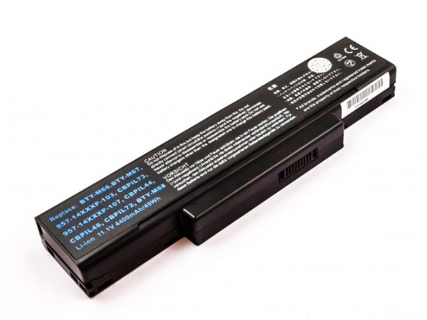 Batterij voor MSI CR400, EX400, EX630, GE600, GT627, GX730, M655, VR430, als CBPIL72, BTY-M66, SQU-524