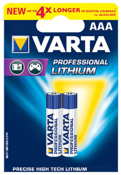 Batterien AAA Micro, Varta Professional Lithium, 2 Stück, als LR03, AAA, Micro, LR03EE, AM4, Size S