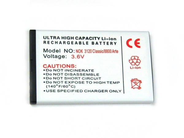 Batterij voor Nokia 3120, 5250, 5730 XpressMusic, 6600, 8800, Asha 300, C5, Bea-fon S40, SL200, als BL-4U