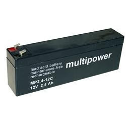 Blei-Batterij Multipower MP2.4-12C, 4,8mm Faston Anschluss, 12 Volt, 2,4 Ah