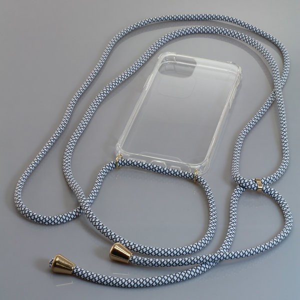 Umhängetasche Neck-Case mit Kordel für Apple iPhone 11 Pro aus flexiblem TPU, voll transparent
