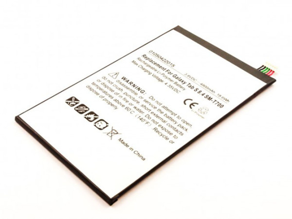 Batterij voor Samsung Galaxy Tab S 8.4, SM-T700, SM-T705, als EB-BT705FBC, EB-BT705FBE, EB-BT705FBU