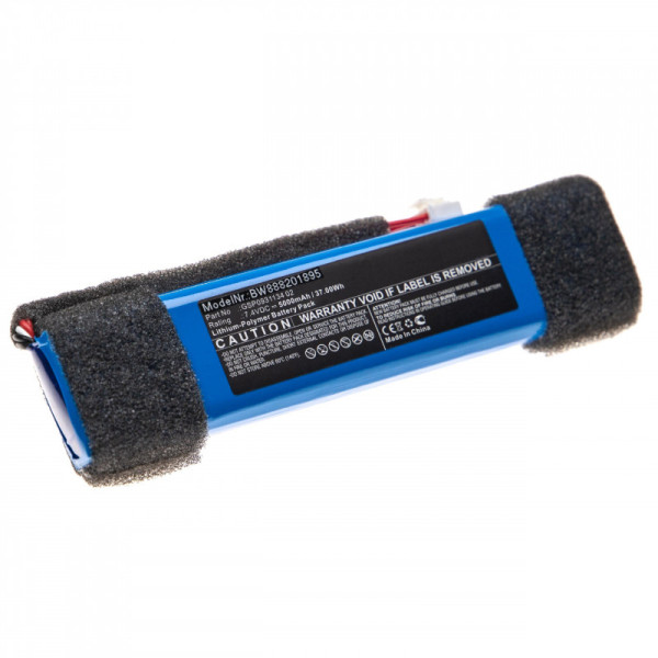 Batterij voor JBL Xtreme Splashproof, als GSP0931134 02, Li-Polymer, 7,4 V, 5000 mAh