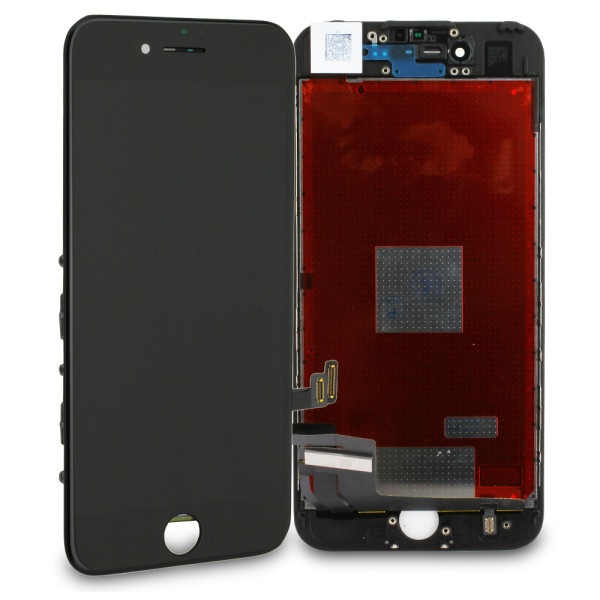 LCD-Displayeinheit komplett mit Displayrahmen inkl. Touchscreen für iPhone 7, schwarz, Refurbished