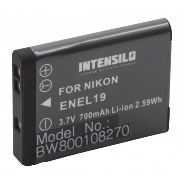 Batterij als Nikon EN-EL19 voor Coolpix S100, S2500, S2800, S33, S3400, S4400, Sony Cybershot DSC RX0