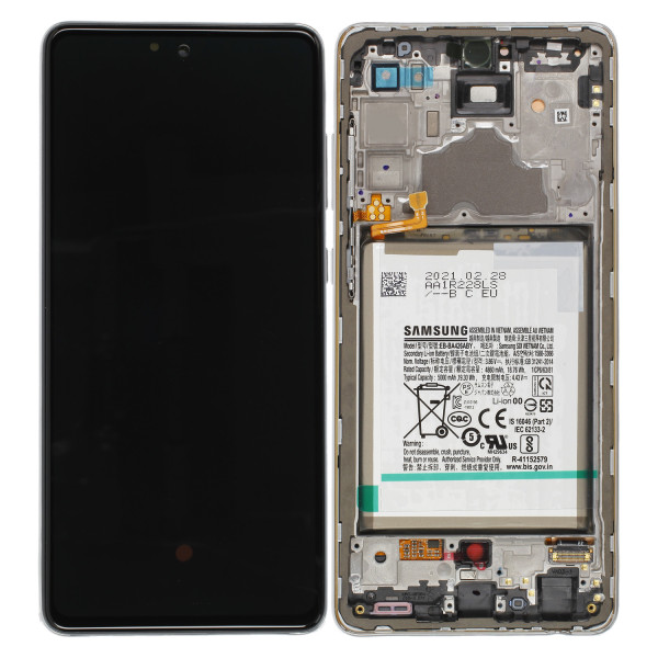 LCD-Kompletteinheit inkl. Batterij voor Samsung Galaxy A72 A725F, weiß