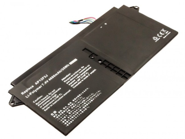Batterij voor Acer Aspire S7-391, als 2ICP 3/65/114-2, AP12F9J, AP12F3J, KT.00403.009, 4680 mAh