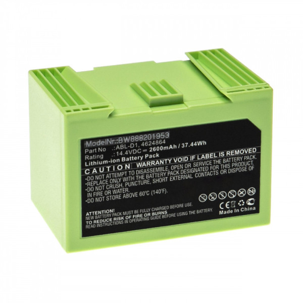 Batterij voor Batterij-Sauger iRobot Roomba 5150, 7150, 7550, i3, i4, i7, i7+, i8, i8+, J7, als ABL-D1, 2,6Ah
