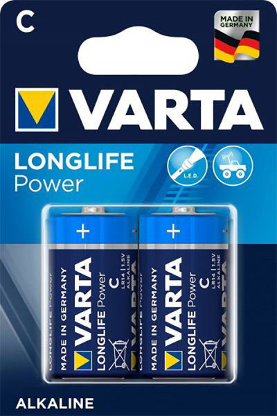 Batterie C Baby, VARTA LONGLIFE Power, Alkaline, 2 Stück, wie C, Baby, LR14, 4914