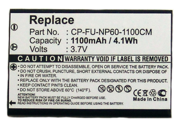 Batterij voor FALK Navi IBEX, IBEX 30, IBEX 40, als CP-FU-NP60-1100CM, CPF-1035, 1.000 mAh