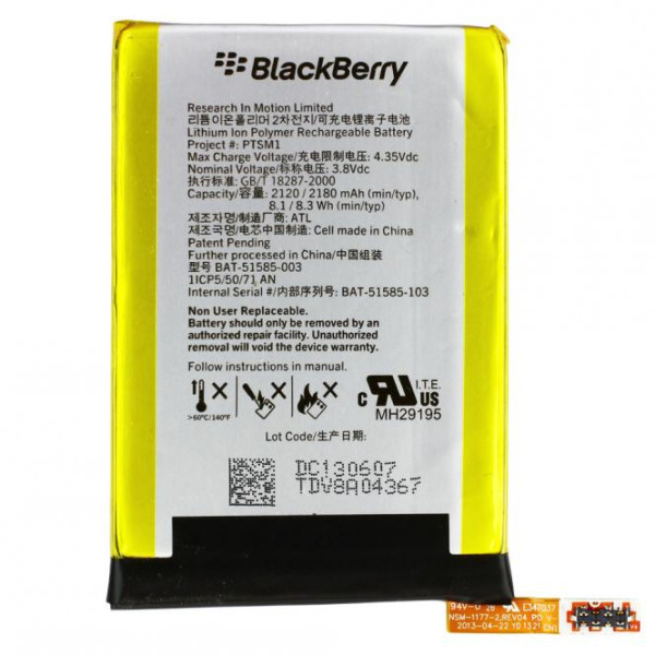 Akku BlackBerry Original für BlackBerry Q5, Typ BAT-51585-103