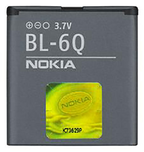 Batterij Original Nokia voor 6700 Classic, Typ BL-6Q, 970 mAh, 3.7V