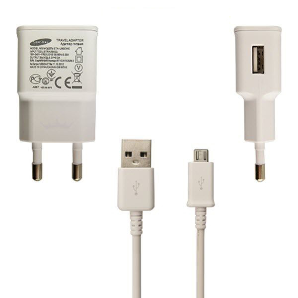 Netzlader original Samsung ETA-U90EWE mit USB-Kabel, weiß voor Galaxy A3 A300, A310, A5 A500, A510