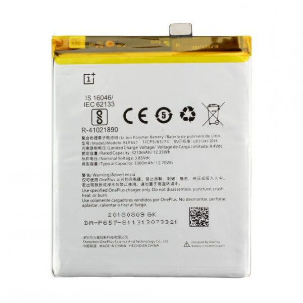 Batterij Original OnePlus BLP657 voor OnePlus 6, OnePlus 5T