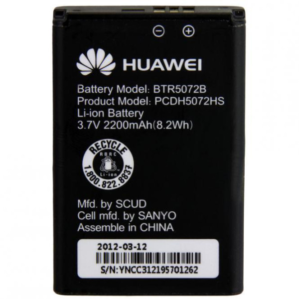 Batterij Original Huawei HB5A5P2, BTR5072B voor E587, 2200mAh, 3.7V, Li-Ion