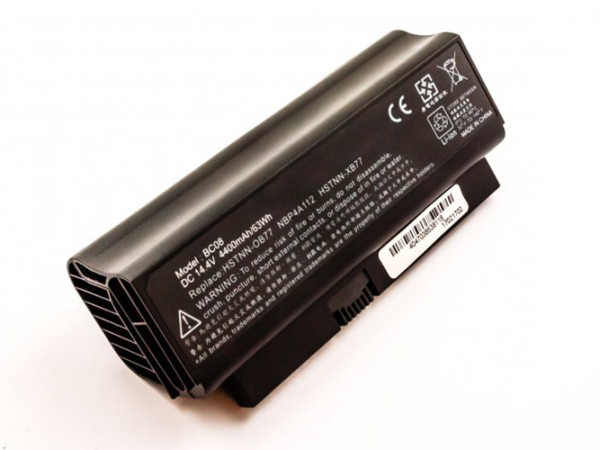 Batterij voor HP / Compaq Business 2230s, Presario CQ20, als 482372-322, HSTNN-XB77, NBP4A112, 4400 mAh