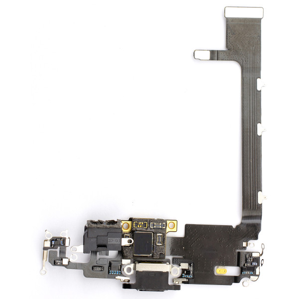 Dock-Connector mit Flexkabel, voor iPhone 11 Pro Max, inkl. angelöteter Connector-Chip, Space-Grau