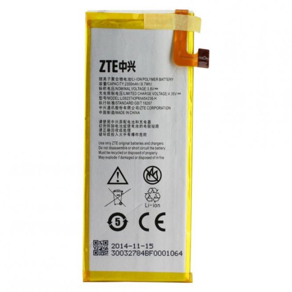 Batterij Original ZTE voor Nubia Z7 Mini, LI3823T43P6HA542, 2300 mAH, 3.8V