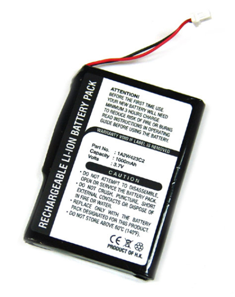 Batterij voor Garmin iQue 3200, 3600, 3600a, als 1A2W423C2, A2X128A2, Li-Polymer