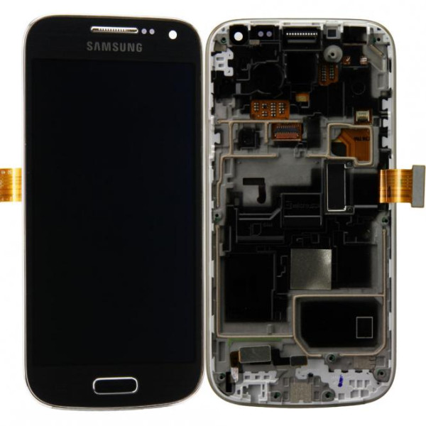 Komplett LCD+ Frontcover inkl. Displayrahmen für Samsung Galaxy S4 Mini GT-i9195, mist black