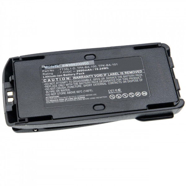 Batterij voor Tait TP8100, 8110, 8115, 8120, 8135, 8140, 9300, als TPK-BA-100, Li-Ion, 7,2 V, 2,6 Ah