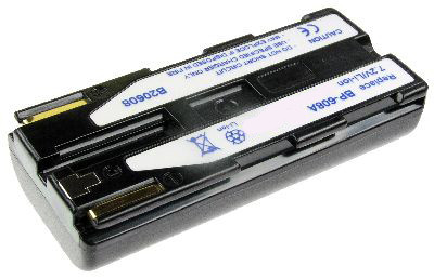 Batterij als Canon BP-608, voor C, CV, DM-MV, E, ELURA, ES, FV, G, GL, MV, Optura, UC, V, ZD, ZR