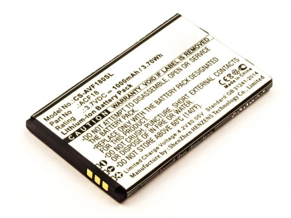 Batterij voor Archos F18, als ACF18, ACF18V2, 1000mAh