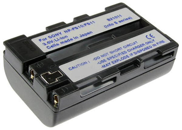 Batterij als Sony NP-FS11, anthrazit voor DCR IP 220, IP5, IP55, IP55E, IPSE. IP7BT, IP7E, PC1, PC1E, PC2