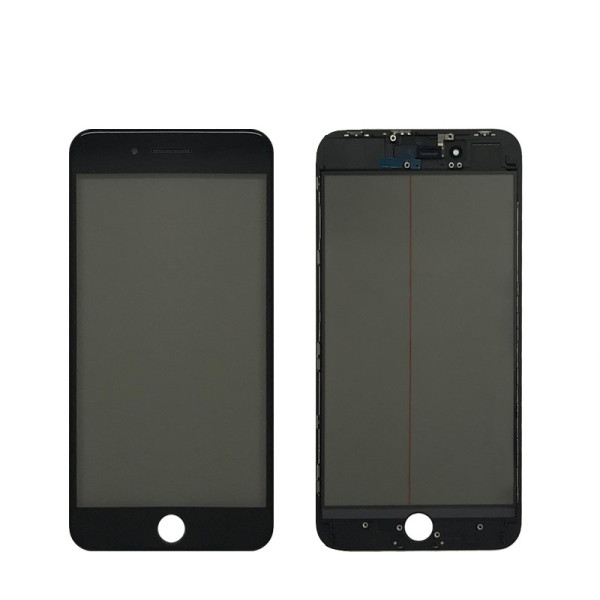 Display-Frontglas, kaltgepresst, mit Rahmen, OCA und Polarisator voor iPhone 8 Plus, zwart
