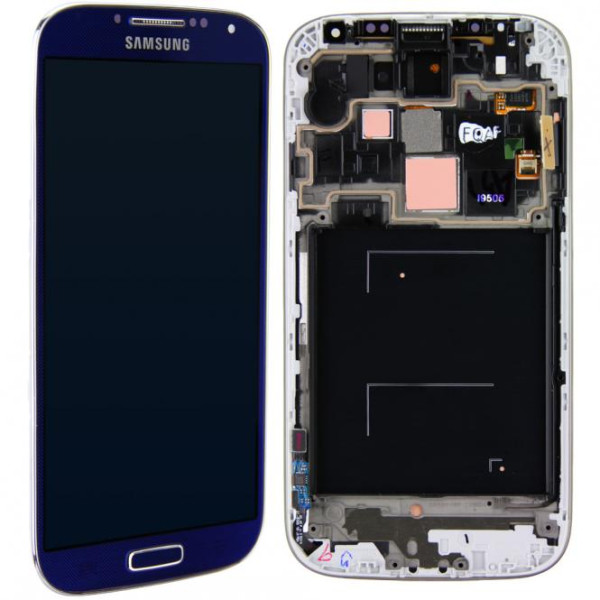 Komplett LCD+ Frontcover voor Samsung Galaxy S4 GT-i9500/i9505, blau, als GH97-14655C