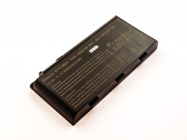Batterij voor MSI GT660, GT663, GT670, GT680, GT760, GT780, GX660, GX680, GX780, als BTY-M6D