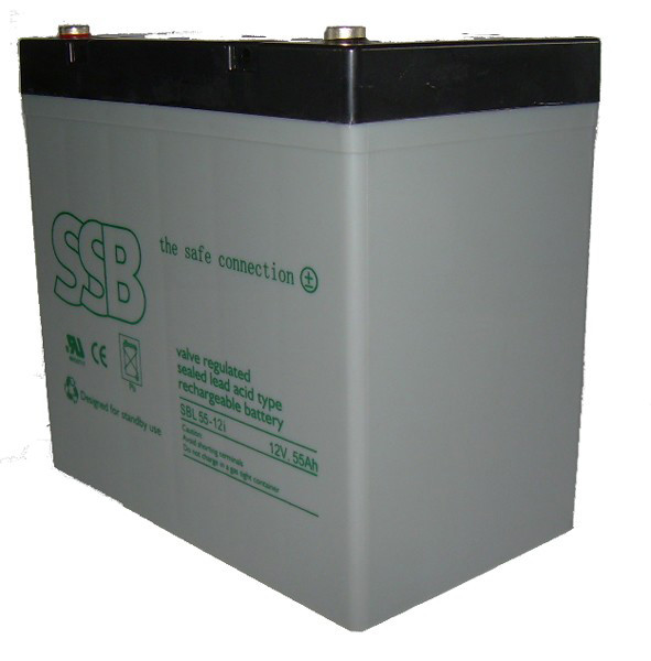 Blei-Akku SSB, SBL55-12 i, 10 Jahresbatterie, M6 Schraubanschluss, 12 V, 55 Ah