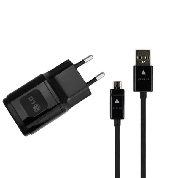 Reise-Netzlader Original LG MCS-04ED/ER, mit Micro-USB-Datenkabel DK-100M, schwarz für AX830 Glimmer