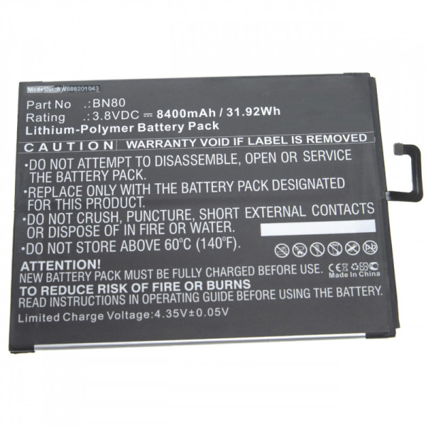 Batterij voor Xiaomi Mi Pad 4 Plus, als BN80, Li-Polymer, 3,8V, 8,4Ah