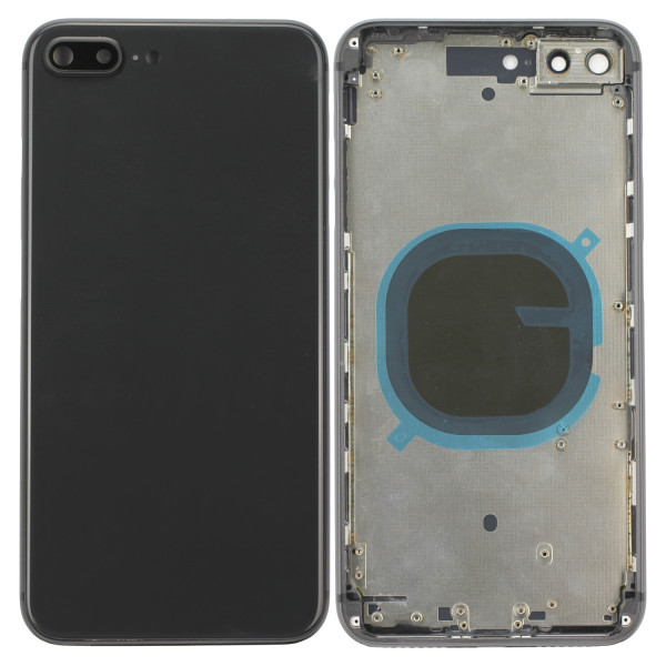 Space-Graues Cover (ohne Logo) für Rückseite, inkl. Tastenset und SIM-Halter, für iPhone 8 Plus