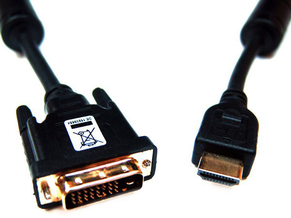 HDMI Kabel,l 15 m Länge, HDMI auf DVI-D, 2 Ferrit-Kerne, Durchmesser 7,3mm