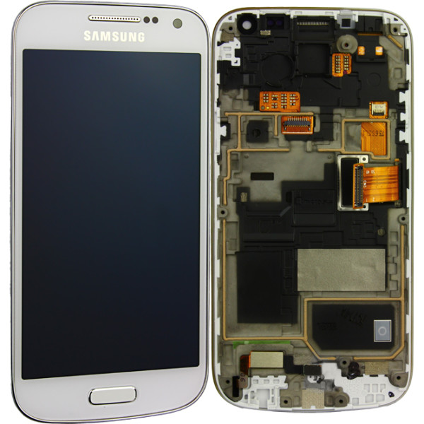 Komplett LCD+ Frontcover inkl. Displayrahmen voor Samsung Galaxy S4 Mini GT-i9195i, weiß