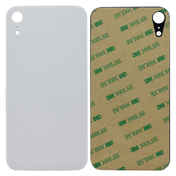 Weiße Glasabdeckung für Rückseite mit 3M Klebestreifen, passend für iPhone XR