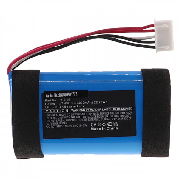 Batterij voor Sony SRS-XB31, als ST-06, Li-Ion, 7,4 V, 3000 mAh
