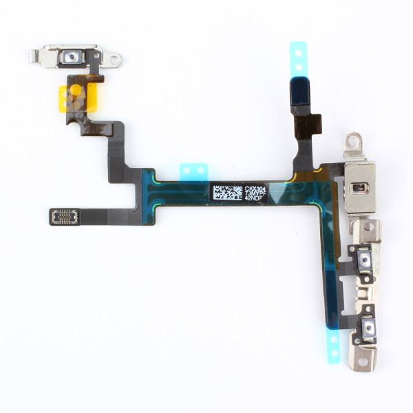 Powertaste (Ein- / Austaste), Lautstärketaste und Klammer, mit Flexkabel, passend voor iPhone 5