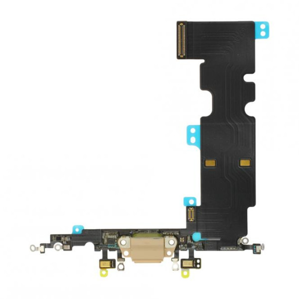 Dock-Connector-Lightning-Anschluß, Audio-Buchse, Mikro, Antenne, Flexkabel, für iPhone 8 Plus, gold